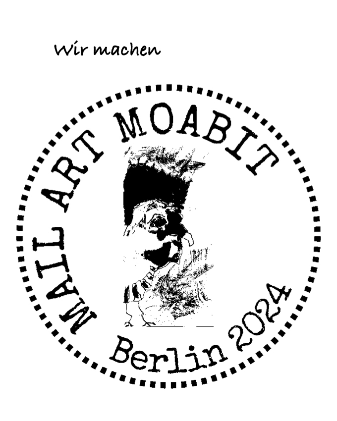 Mail Art Moabit mit Frau Rabe Stempel Berlin 2024 Brigitte Windt
