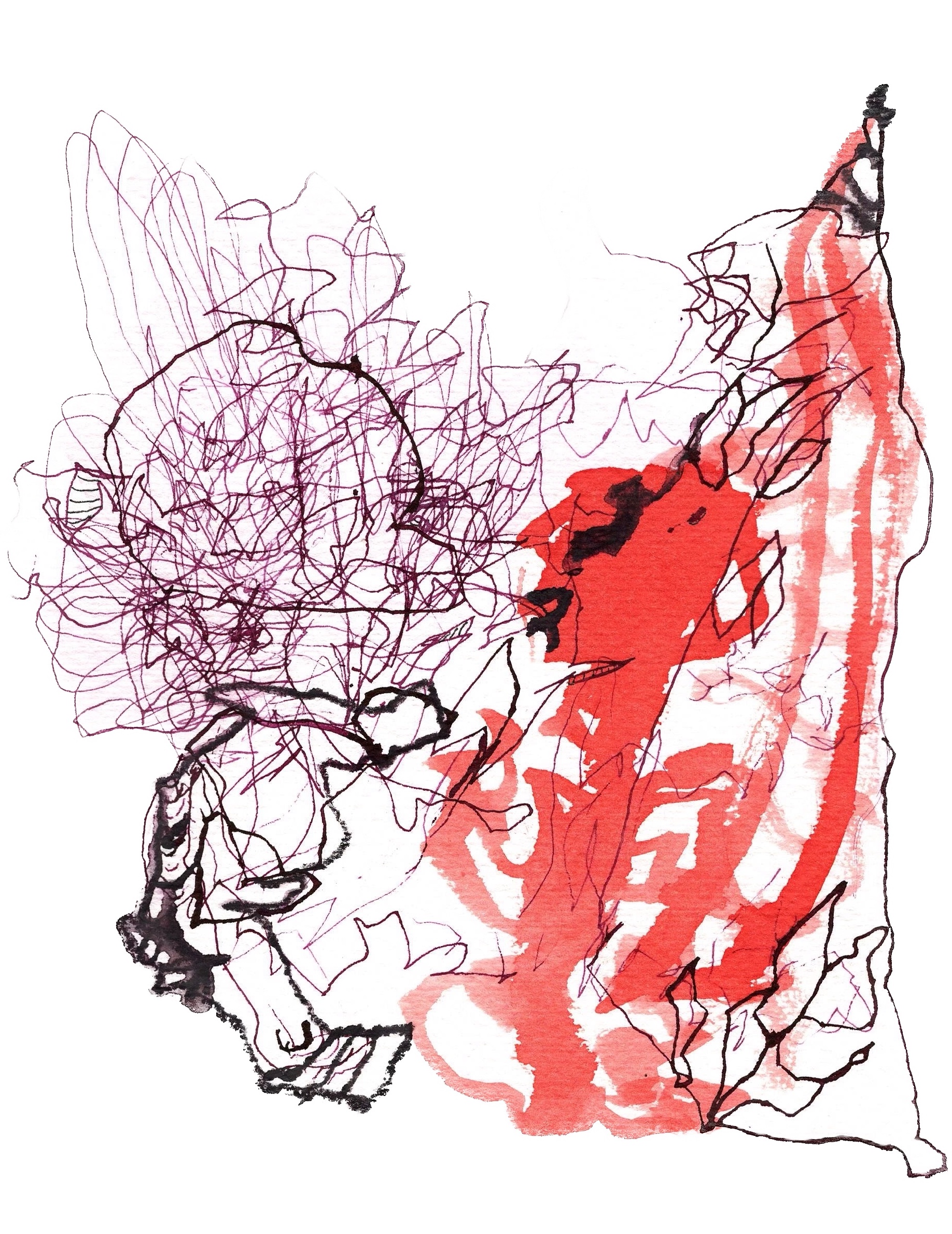 Die Tanzenden Tuschezeichnung von Brigitte Windt 2025